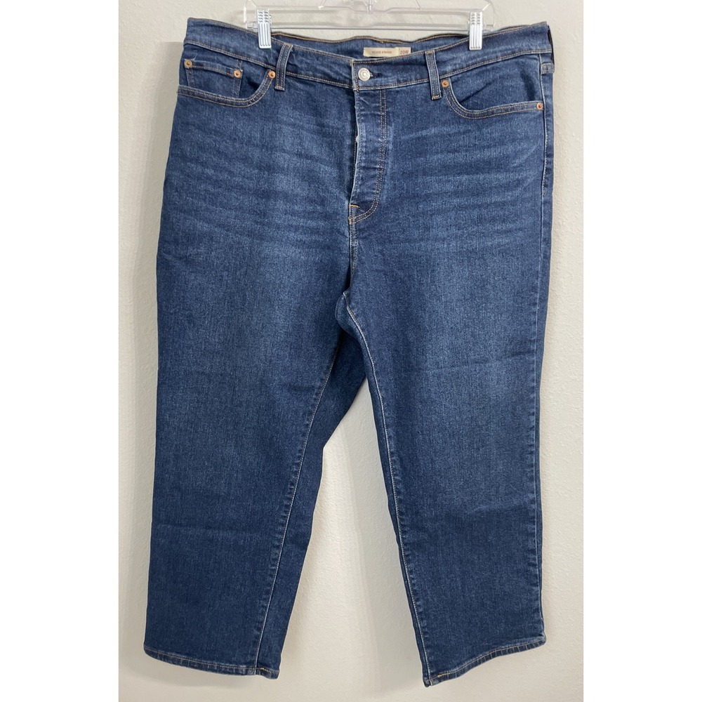 Levis Jeans Womens 20W Blue Denim Wedgie Straight Button Fly Stretch Red Tab